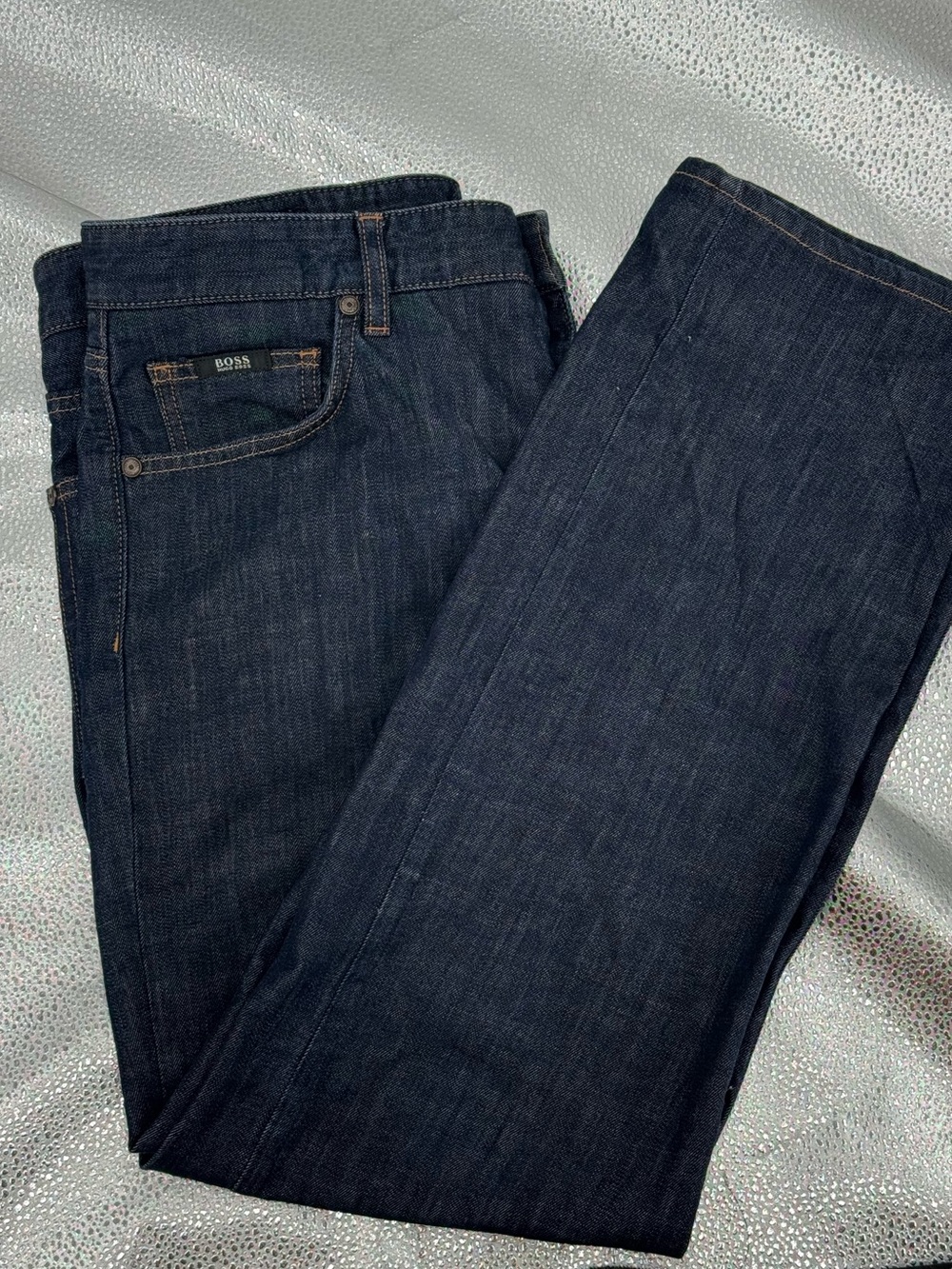 Hugo Boss 36x30 Kansas2 Straight Dark Wash Stretch Denim‎ Mens Jeans